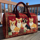 Borsa da viaggio trapuntata – Corgi in festa
