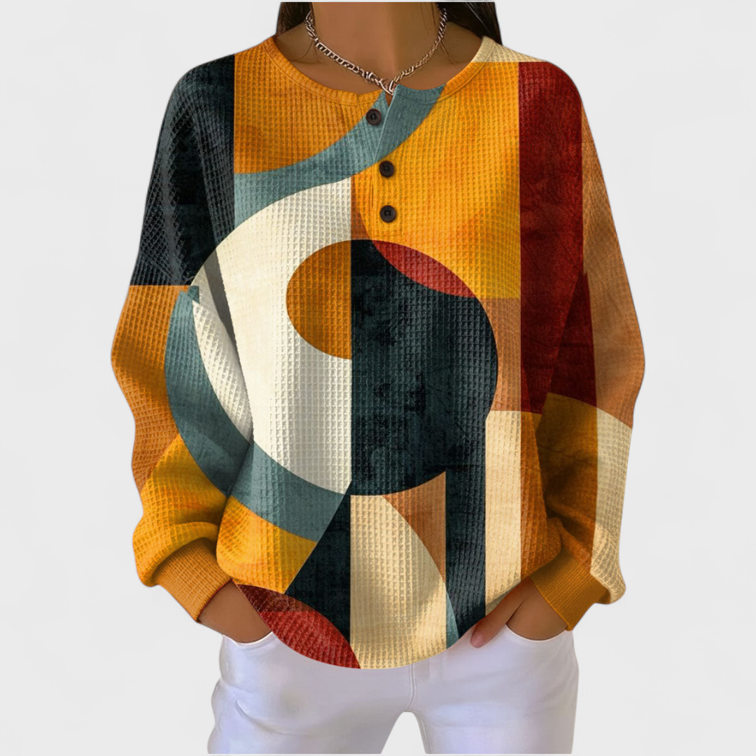Natascha | Maglia realizzata in materiale strutturato con motivi geometrici — 1