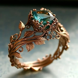 Vera | Anello in cristallo verde naturale — 1