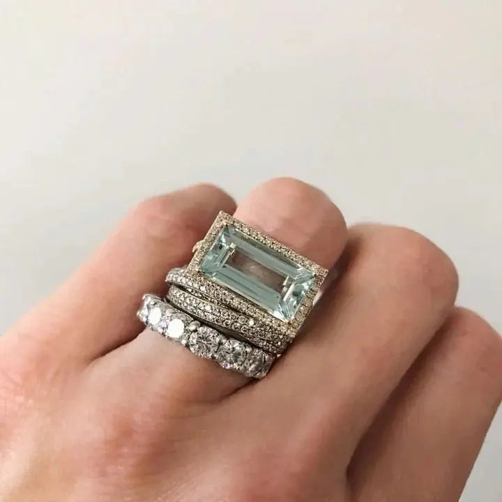 Nora | Anello vintage in argento con turchese in vetro — 1