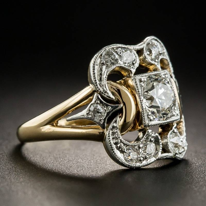 Therese | Anello vintage in oro con zirconi — 1