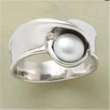 Friederike | Anello con perla intarsiata retrò — 1